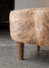 Caramel Exotic Cowhide Ottoman Round with Wood Legs 80x80x38cm