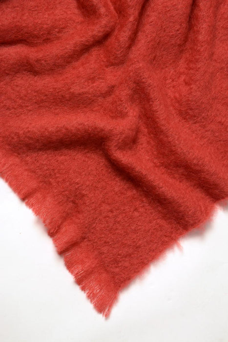 Windermere Russet Terracotta Red Mohair Throw Blanket