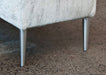 Long grey cowhide bench ottoman metal legs