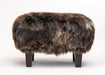 Sheepskin footstool chocolate brown