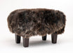 Sheepskin footstool chocolate brown