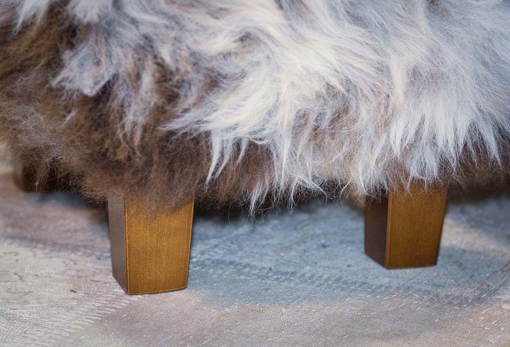 A cute NZ wool sheepskin footstool