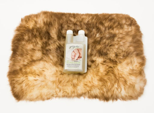 Medium Sheepskin Pet Bed and Cleaning Products