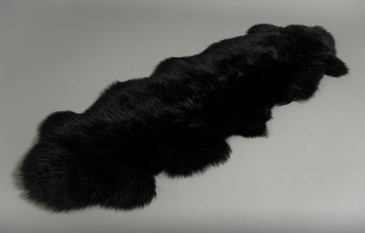 Dyed Black Double Sheepskin Rug