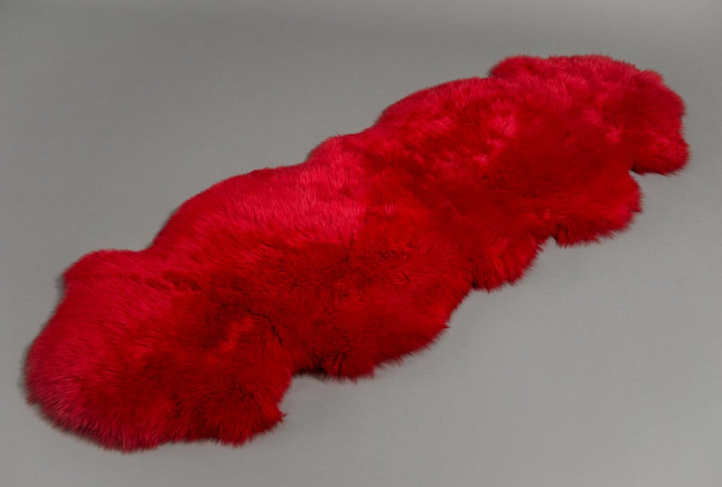 Bright Red Double Sheepskin Rug