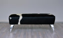 Cowhide Leather Ottoman with Curved Aluminium Legs 100x36x40cm