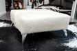 Square cowhide ottoman white cowhide