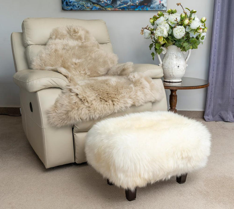 Stone beige sheepskin rug