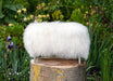 White Tibetan Lambskin Footstool