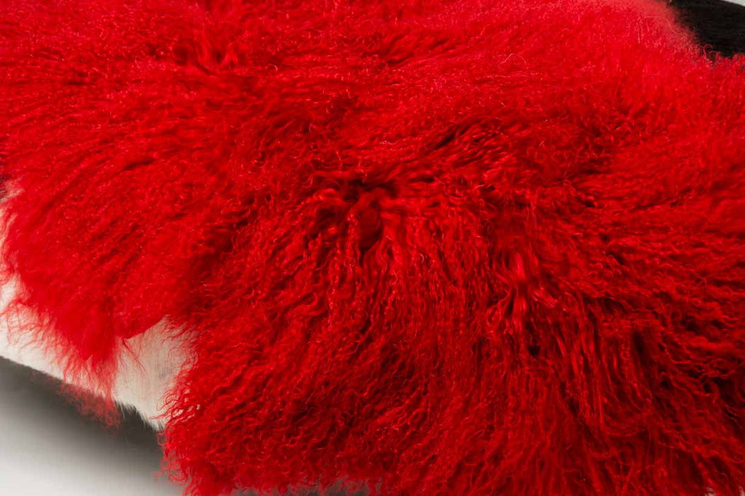 Bright Red Tibetan Lamb Skin