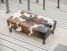Cowhide Ottoman Auckland with Wood Legs 110x60x40cm Gorgeous Creatures