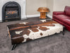 Cowhide Ottoman with Aluminium & Wood Legs 150x90x35cm