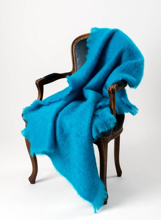 Mohair Throw NZ Windermere Turquoise Blue 