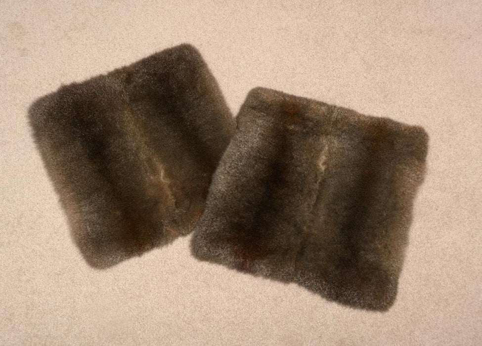 Warm grey possum fur cushions