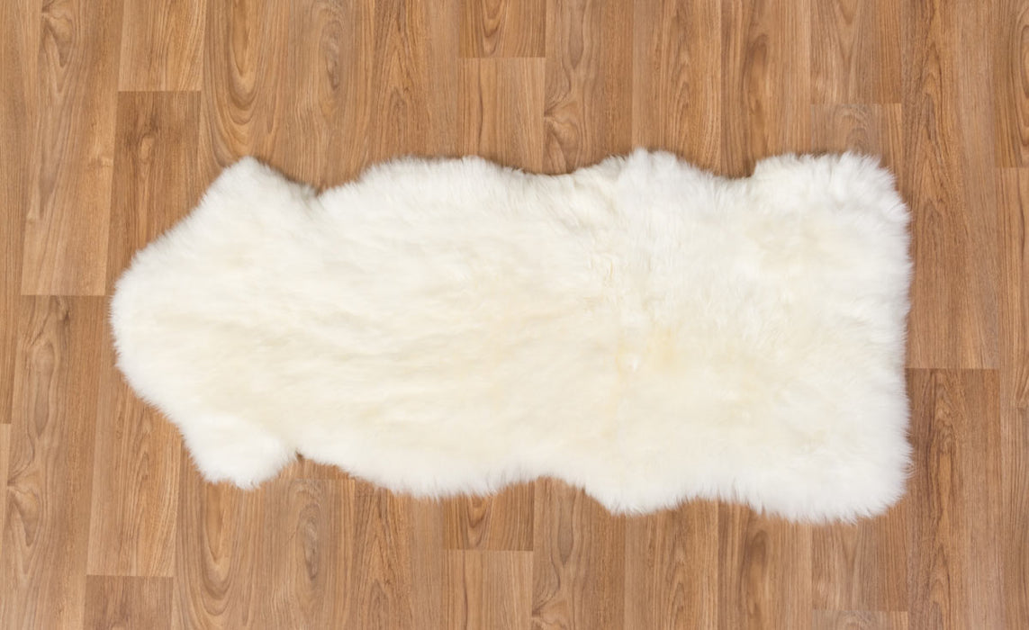 Ivory Wool Sheepskin Rug - One and a Half 1.5 Skins