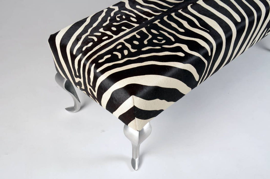Zebra cowhide ottoman Australia