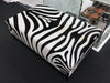 Zebra cowhide ottoman furniture with black metal legs