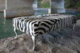 Bench zebra print cowhide ottoman