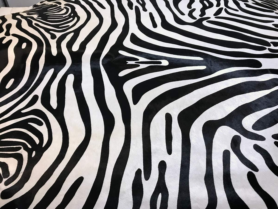 Zebra cowhide upholstery hide