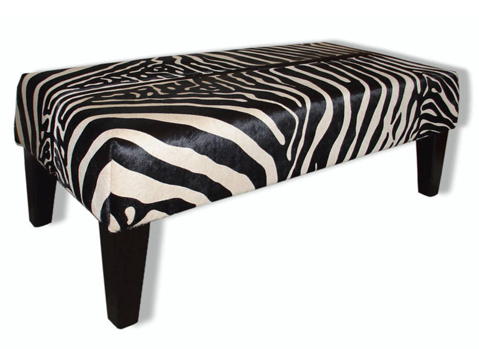 Zebra ottoman made from cowhide Gorgeous Creatures