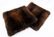 Reddish brown NZ possum fur cushion covers