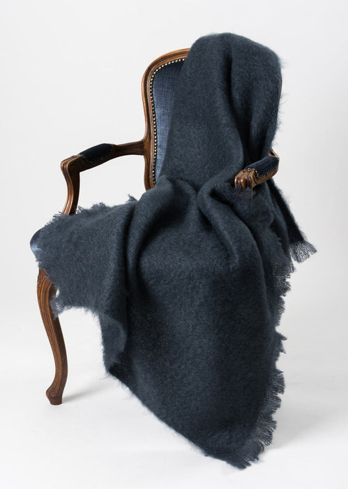 Mohair Throw Australia - Windermere Charcoal Grey Mohair Chair Throw