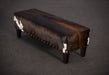 Cowhide bench ottoman with studs Texas style