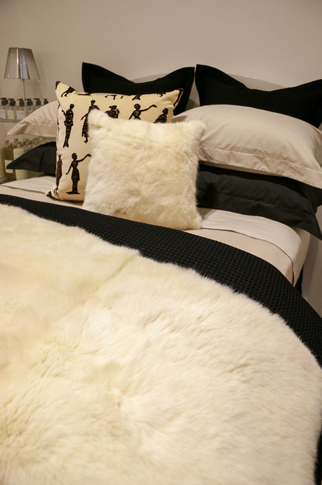 Cream possum fur cushions New Zealand