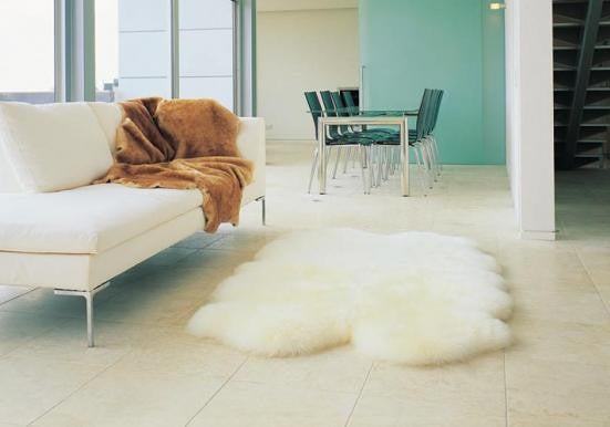 Ivory Wool Sheepskin Rug - Sexto (6-skin) 162cm x 180cm