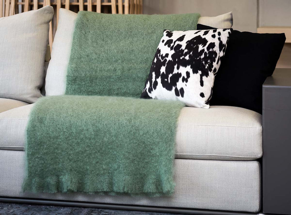 Windermere Olive Green Mohair Chair Throw