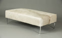 Natural white cow skin ottoman