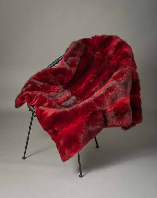 NZ Possum Fur Blanket Bright Red 