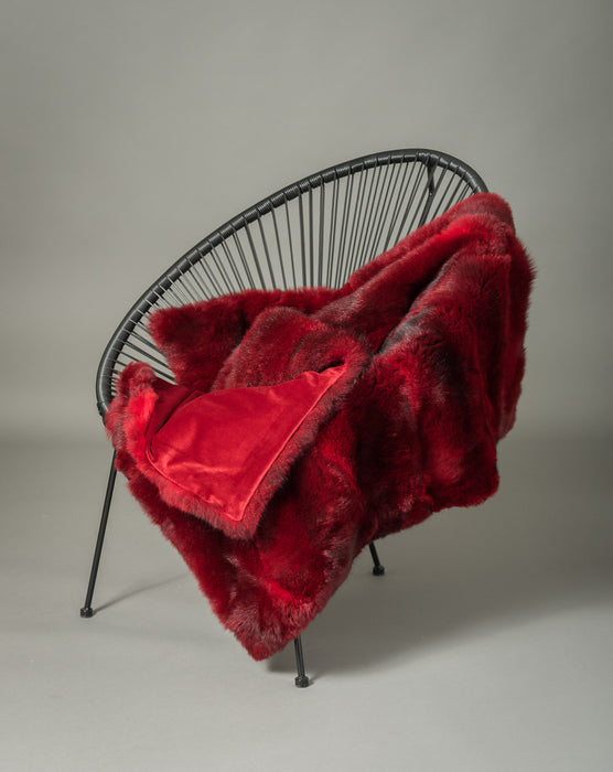 Bright Red Possum Fur Blanket NZ