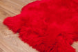 Bright Red Dyed Single Sheepskin Rug