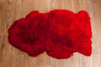 Bright Red Dyed Single Sheepskin Rug