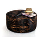 Cowhide Ottoman Round Deep Dark Exotic 80x80x38cm