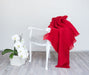 Bright scarlet red mohair chair throw