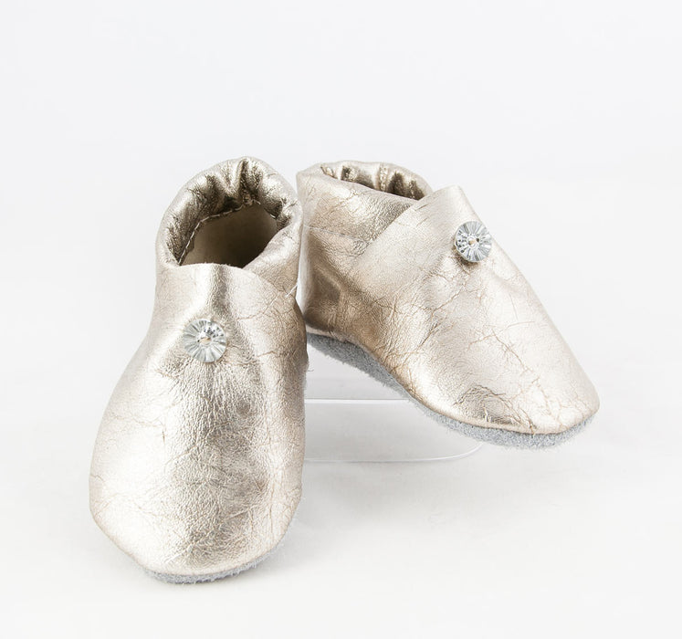 Silver baby booties