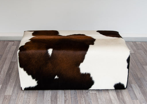 Small Cowhide Ottoman Invisible Glides 90x50x40cm