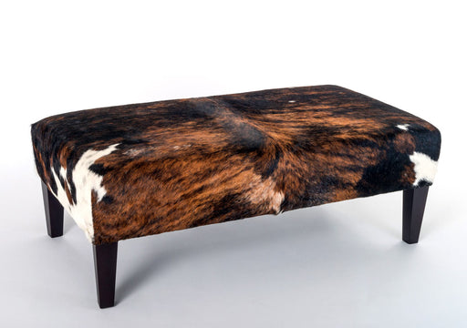 Cowhide Ottoman NZ with Wood Legs 110x60x40cm