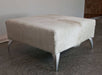 Square cowhide ottoman white cowhide