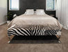 End of bed zebra print cowhide ottoman NZ